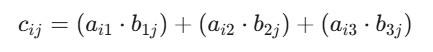 Picture showing the formula of multiplying 2 matrix